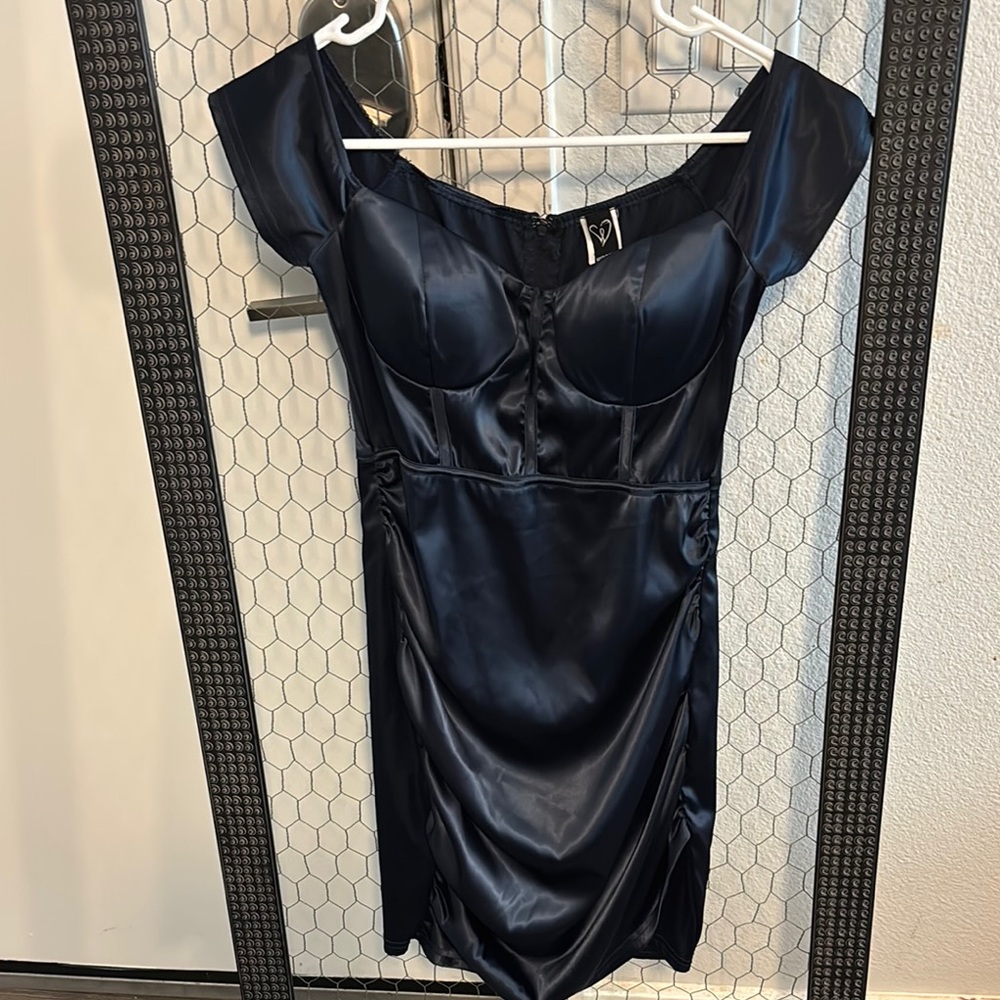 Windsor Blue Ruched Bodycon Mini Dress